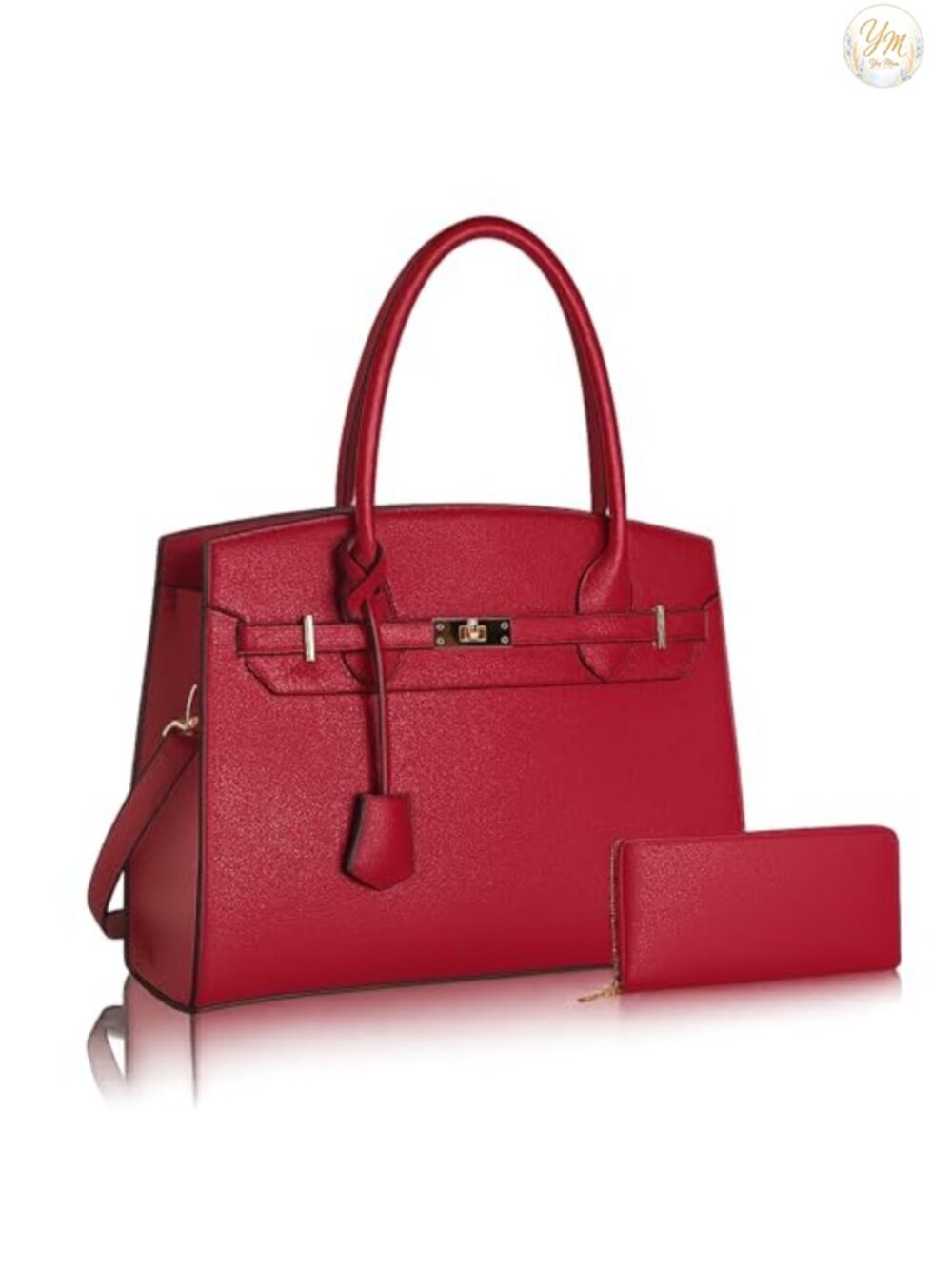 NYMERA Faux Leather Work Satchel with Wallet, Adjustable Strap